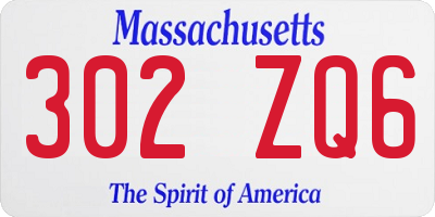 MA license plate 302ZQ6