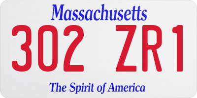 MA license plate 302ZR1