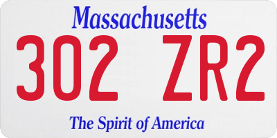 MA license plate 302ZR2