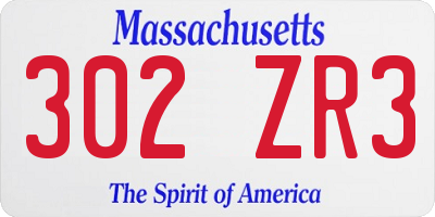 MA license plate 302ZR3