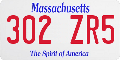 MA license plate 302ZR5