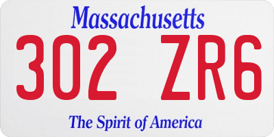 MA license plate 302ZR6