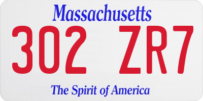 MA license plate 302ZR7