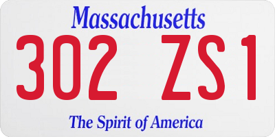 MA license plate 302ZS1