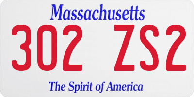 MA license plate 302ZS2