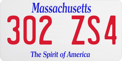 MA license plate 302ZS4