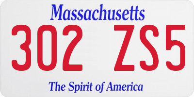 MA license plate 302ZS5