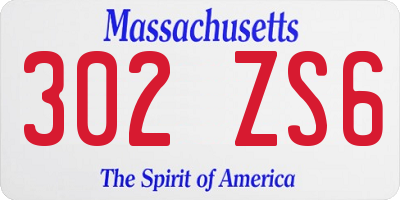 MA license plate 302ZS6