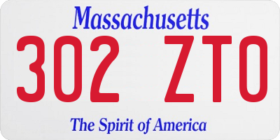 MA license plate 302ZT0