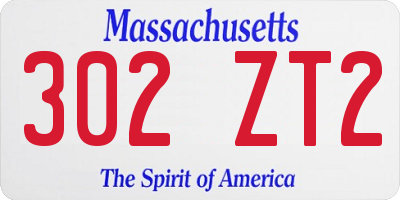 MA license plate 302ZT2