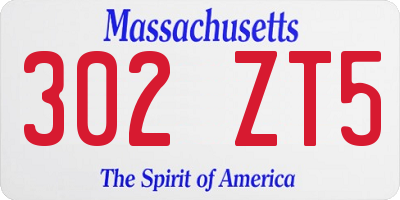 MA license plate 302ZT5