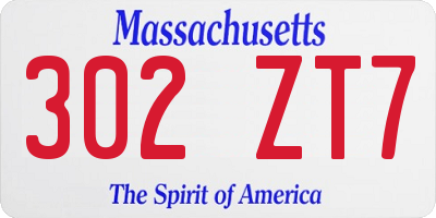 MA license plate 302ZT7