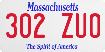 MA license plate 302ZU0