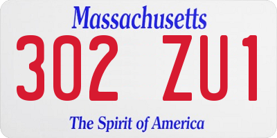 MA license plate 302ZU1