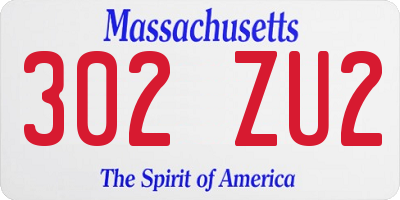 MA license plate 302ZU2