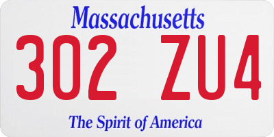 MA license plate 302ZU4