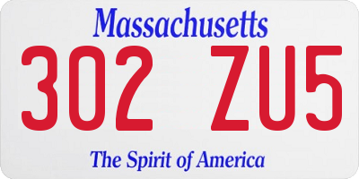 MA license plate 302ZU5