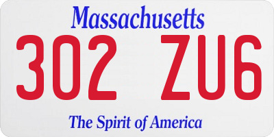 MA license plate 302ZU6