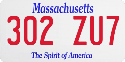 MA license plate 302ZU7