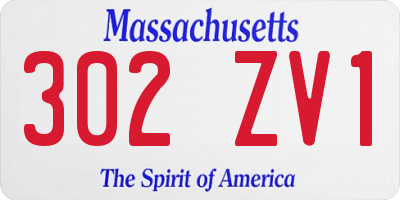 MA license plate 302ZV1