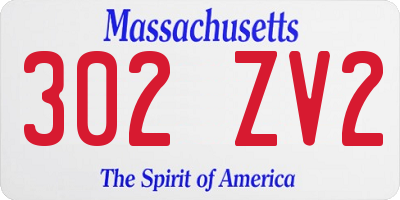 MA license plate 302ZV2