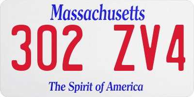 MA license plate 302ZV4