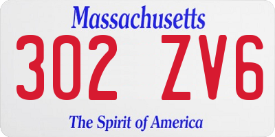 MA license plate 302ZV6