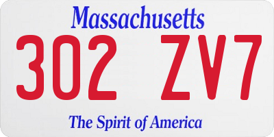 MA license plate 302ZV7