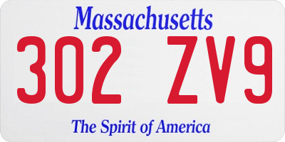 MA license plate 302ZV9