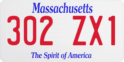MA license plate 302ZX1