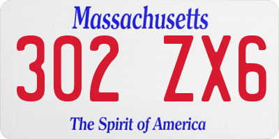 MA license plate 302ZX6