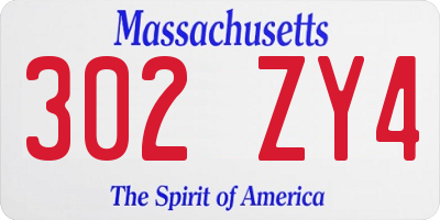 MA license plate 302ZY4