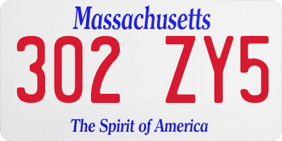 MA license plate 302ZY5