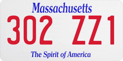MA license plate 302ZZ1