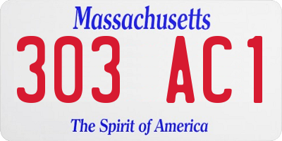 MA license plate 303AC1