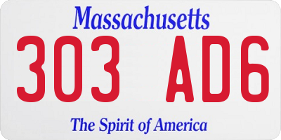 MA license plate 303AD6