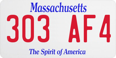 MA license plate 303AF4