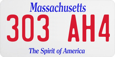 MA license plate 303AH4