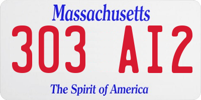 MA license plate 303AI2