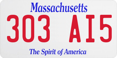MA license plate 303AI5