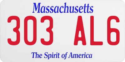 MA license plate 303AL6