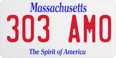 MA license plate 303AM0