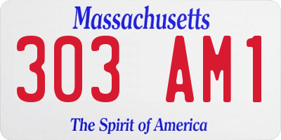 MA license plate 303AM1