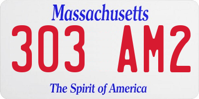 MA license plate 303AM2