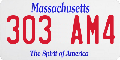 MA license plate 303AM4