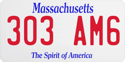 MA license plate 303AM6
