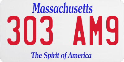 MA license plate 303AM9