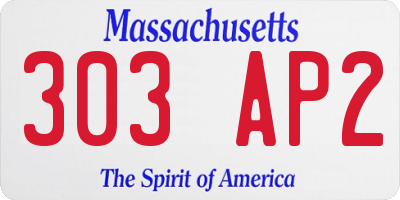 MA license plate 303AP2