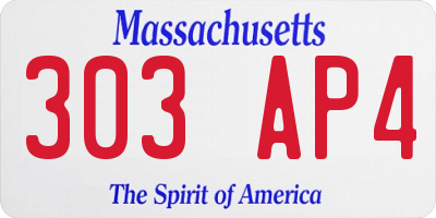 MA license plate 303AP4