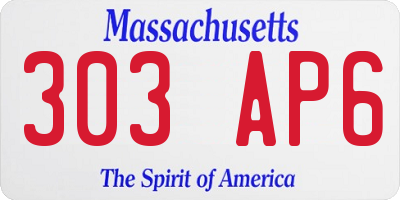 MA license plate 303AP6